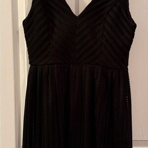 Altar’d State Black Sleeveless Mini Dress, V Neck, flare fit